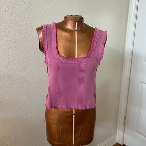 We The Free Pink Ribbed Tank Top